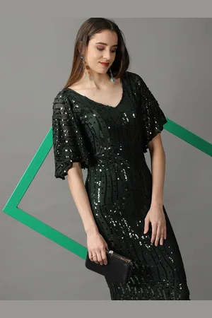 SHOWOFF Embellished Mermaid Sequin Net Sheath Dress