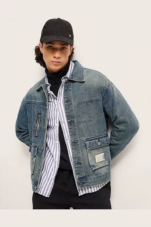 The Bear House Men Solid Spread Collar Jacket