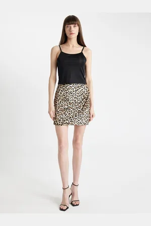 DeFacto Animal Printed Straight Mini Skirt