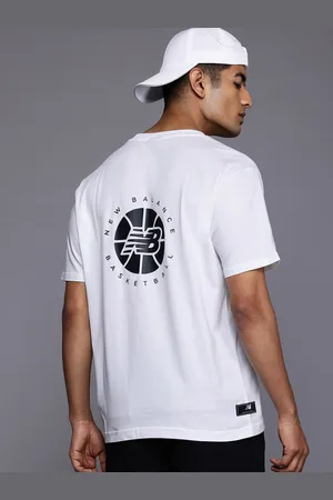 New Balance Brand Logo Printed Drop-Shoulder Sleeves Pure Cotton T-shirt