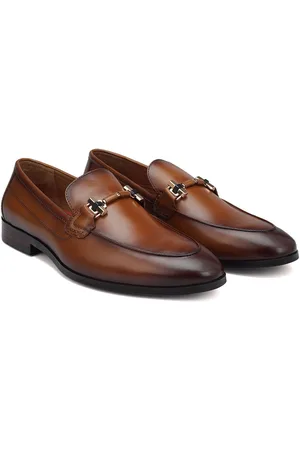 ROSSO BRUNELLO Men Leather Buckle Formal Derbys