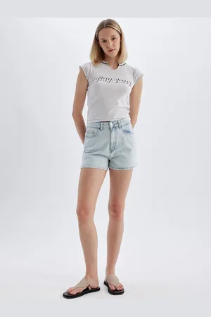 DeFacto Women Washed Denim Shorts