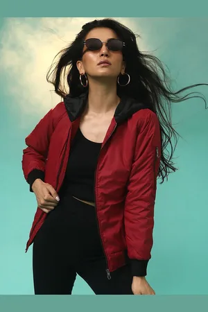Campus Women Lightweight Longline Bomber Jacket