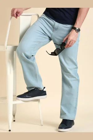 Mast & Harbour Men Straight Fit Low Distress Light Fade Stretchable Jeans