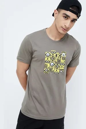 Lifestyle Men Typography Minions Printed Pockets T-shirt