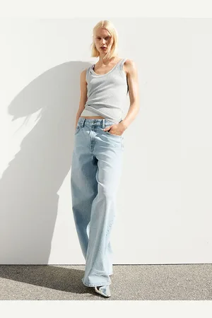 H&M Women Light Fade Wide Jeans