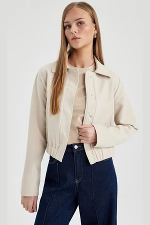 DeFacto Women Striped Tailored Jacket with Patchwork