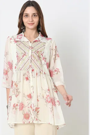 Ethnicity Floral Printed Thread Work Empire A-Line Kurta