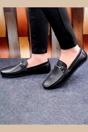 HERE&NOW Men Solid Slip-on Buckel Party Wear Formal Loafers