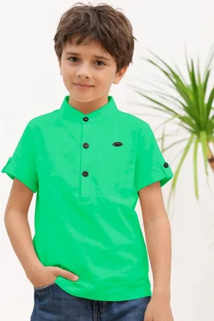 BAESD Boys Solid Original Semi Sheer Casual Shirt