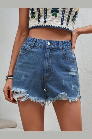 LULU & SKY Women Slim Fit High-Rise Denim Shorts
