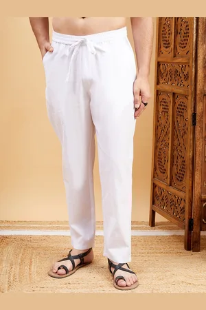 HERE&NOW Men Relaxed Straight Fit High-Rise Cotton Trousers