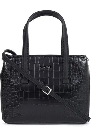 Calvin Klein Women Textured Bowling Handheld Bag with Quilted