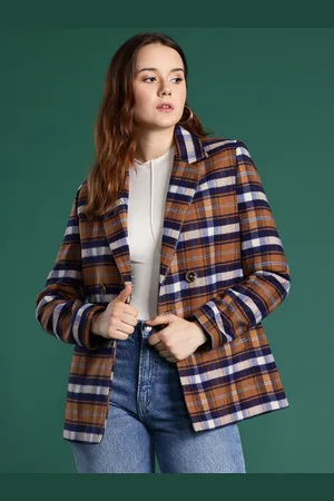 DressBerry Checked Double-Breasted Overcoat