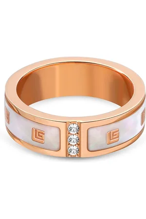 GUY LAROCHE Grace Rose Gold-Plated Stainless Steel Crystals Studded Finger Ring