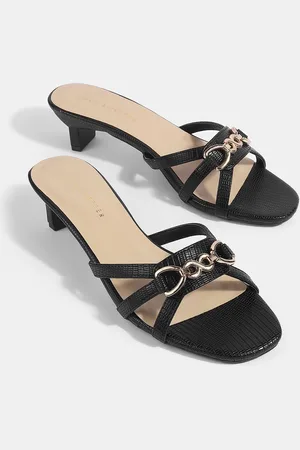 LEMON & PEPPER Women Embellished PU Block Sandals