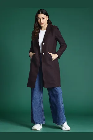 DressBerry Flannel Single-Breasted Longline Overcoat