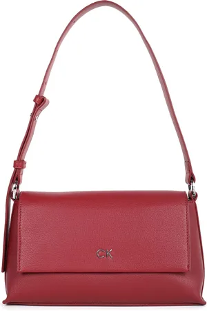 Calvin Klein Textured PU Structured Women Solid Shoulder Bag with Tasselled
