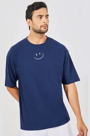 Styli Men Solid Drop-Shoulder Sleeves Oversized T-shirt
