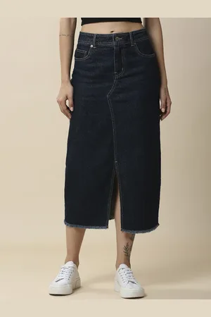 Chemistry Women Straight A-Line Midi Denim Skirt