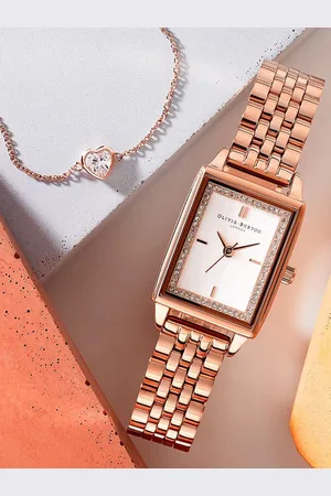 Olivia Burton Women Rectangular Bracelet Style Straps Analogue Watch 24000014