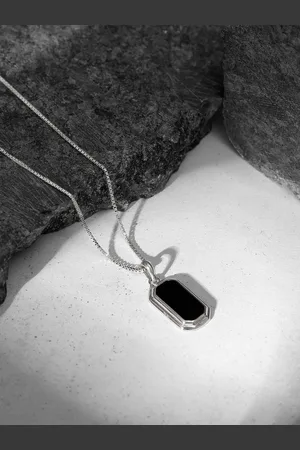 GIVA Men 925 Sterling Silver Rhodium-Plated Pendants with Chains