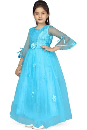 BAESD Girls Embellished Net Fit & Flare Maxi Dress