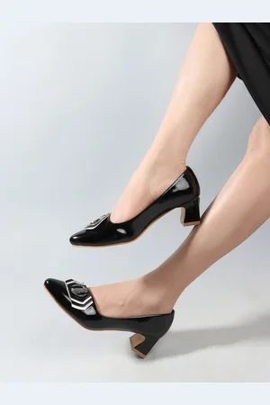 Mast & Harbour Embellished Pointed Toe Block Pumps