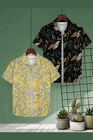 HELLCAT Boys Pack of 2 Cotton Opaque Printed Casual Shirt