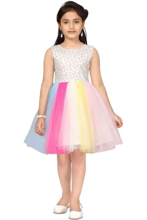 BAESD Girls Embellished Fit & Flare Net Dress