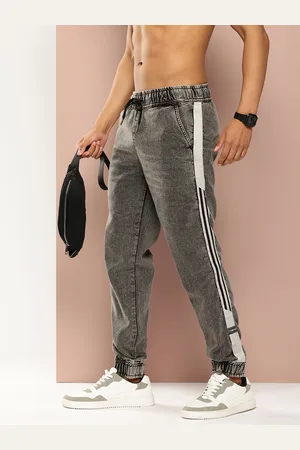 HARVARD Men Relaxed Fit Light Fade with Side Stripe Stretchable Jogger Jeans
