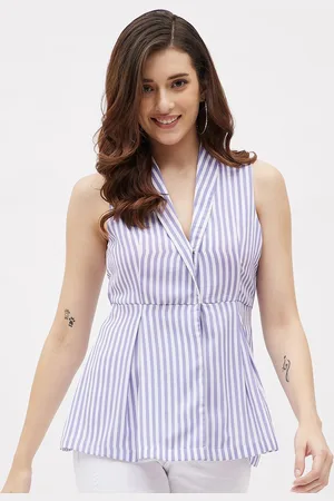kibo Striped Empire Top