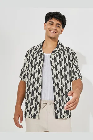 Styli Men Geo Print Resort Collar Relaxed Fit Shirt