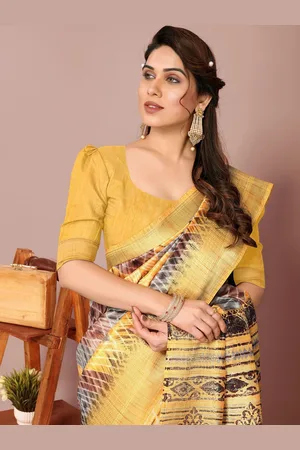 Kalini Poly Chiffon Tie and Dye Zari Festive Saree
