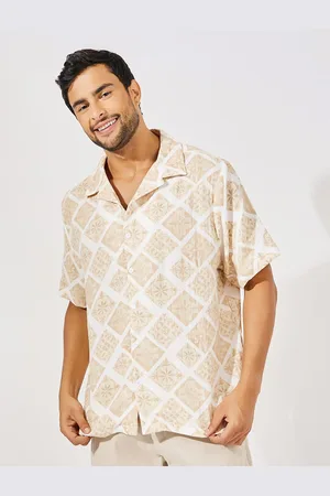 Styli Men All Over Print Double Cloth Resort Collar Relaxed Fit Shirt