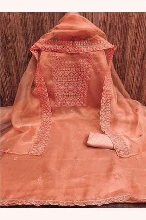 MANVAA Ethnic Motifs Embroidered Sequinned Unstitched Dress Material