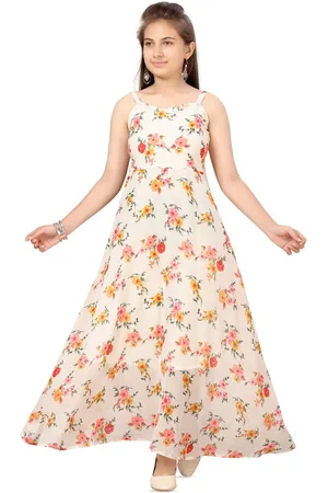 BAESD Girls Floral Print Georgette Maxi Dress
