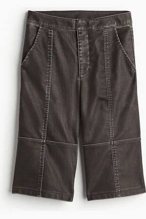 H&M Women Distressed-Look Capri Trousers