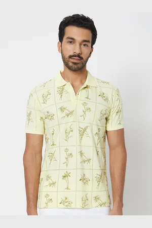 Mufti Men Conversational Printed Polo Collar Pockets Slim Fit T-shirt