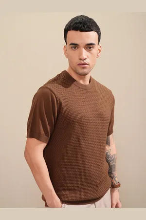 Highlander Men Knitted Textured Relaxed Fit T-shirt