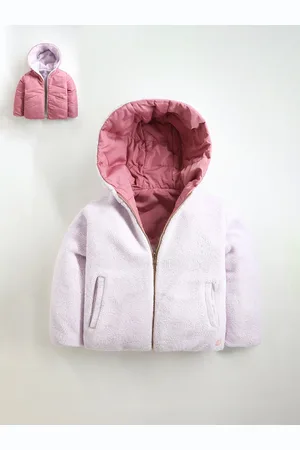 Cherry Crumble Girls Pink White Padded Jacket