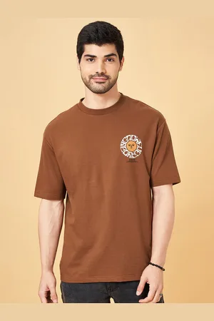PEOPLE Men Typography Printed Applique Boxy T-shirt