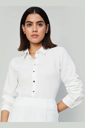 Lifestyle Women Self Design Shirt Style Top