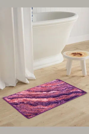 Bianca Brown & Purple Printed 1600 GSM Anti Slip Bath Mat