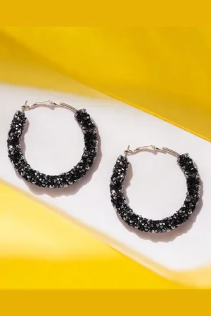 FÁBULA Contemporary Artificial Stones & Beads Hoop Earrings
