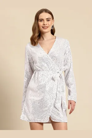Mast & Harbour Sequinned Embellished Party Wrap Dress