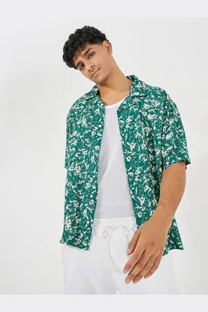Styli Men Floral Print Resort Collar Relaxed Fit Shirt