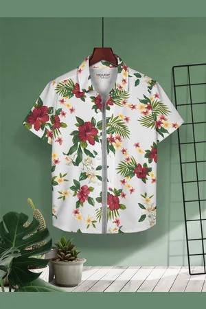 HELLCAT Boys Cotton Floral Opaque Printed Casual Shirt