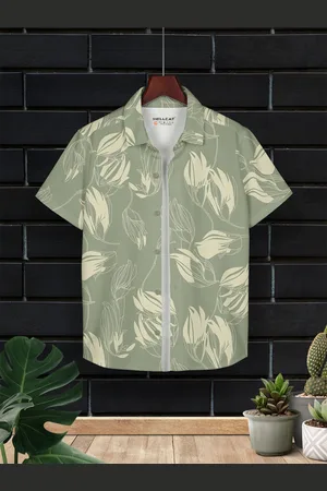HELLCAT Boys Cotton Floral Opaque Printed Casual Shirt