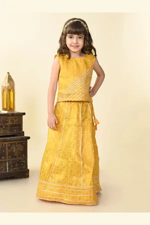 Superminis Girls Brocade Gotta Patti Ready to Wear Lehenga & Blouse With Dupatta